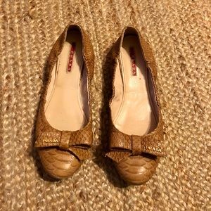 Prada Snakeskin Ballet Flats